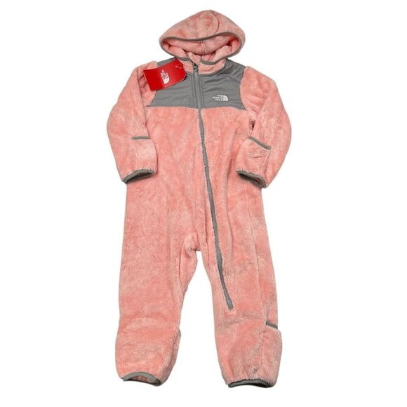 The North Face NWT Infant Oso One Piece Fleece Hooded Jumpsuit Pink Size 18-24 m - Picture 1 of 10